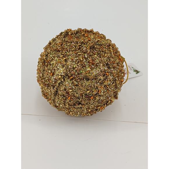 RAZ Imports 3.5" Gold Glitter Ball Ornament Christmas Tree Decor Holiday New - Picture 4 of 4